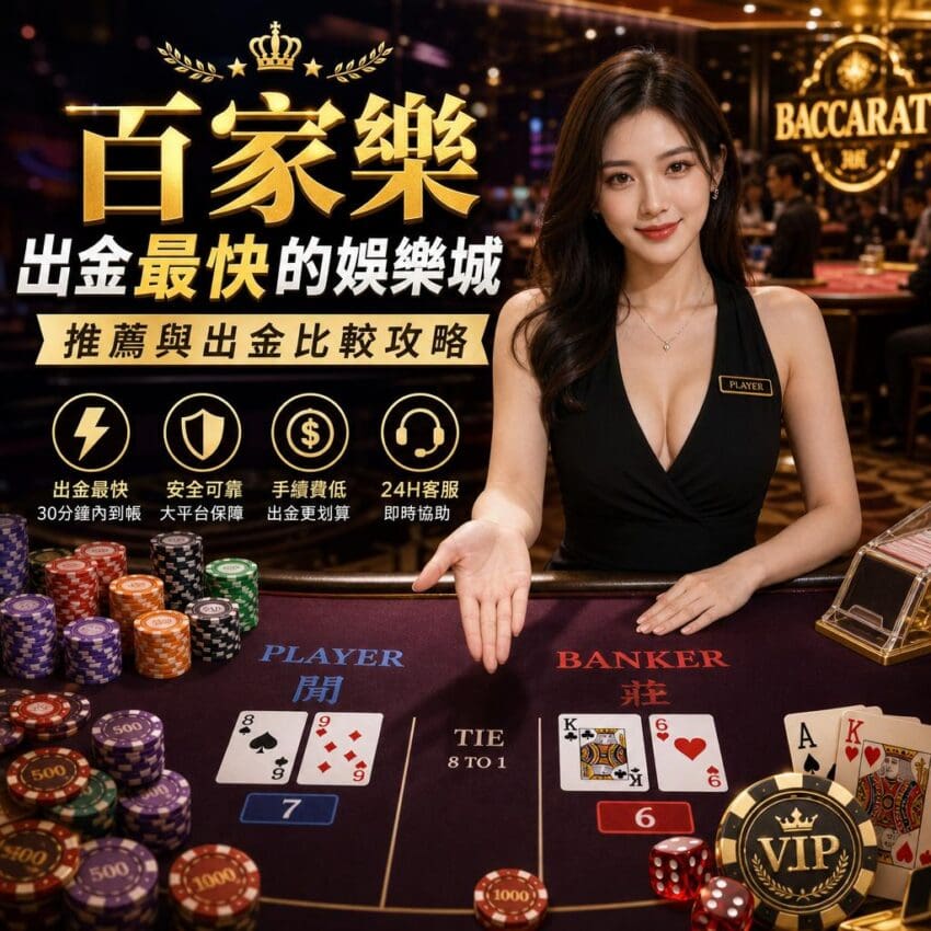 百家樂出金最快的娛樂城推薦與出金比較攻略