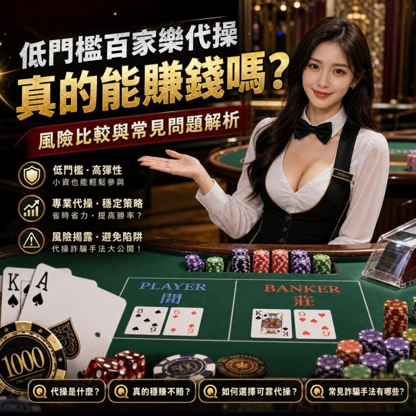 低門檻百家樂代操真的能賺錢嗎？風險比較與常見問題解析