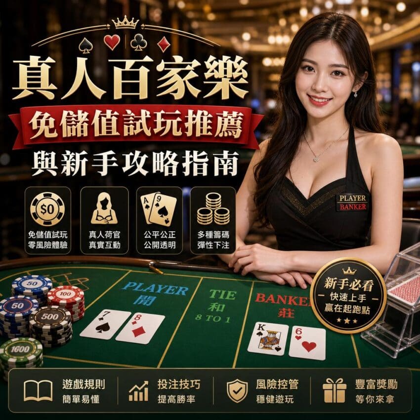 真人百家樂免儲值試玩推薦與新手攻略指南